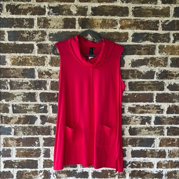 NWT Focus Sleeveless Cotton Cowl Neck Top Size Large - Picture 1 of 7